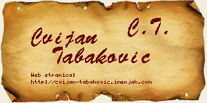 Cvijan Tabaković vizit kartica